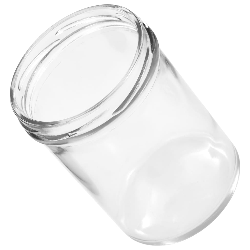 vidaXL Borcane de sticlă pentru gem capace alb & roșu 96 buc. 400 ml