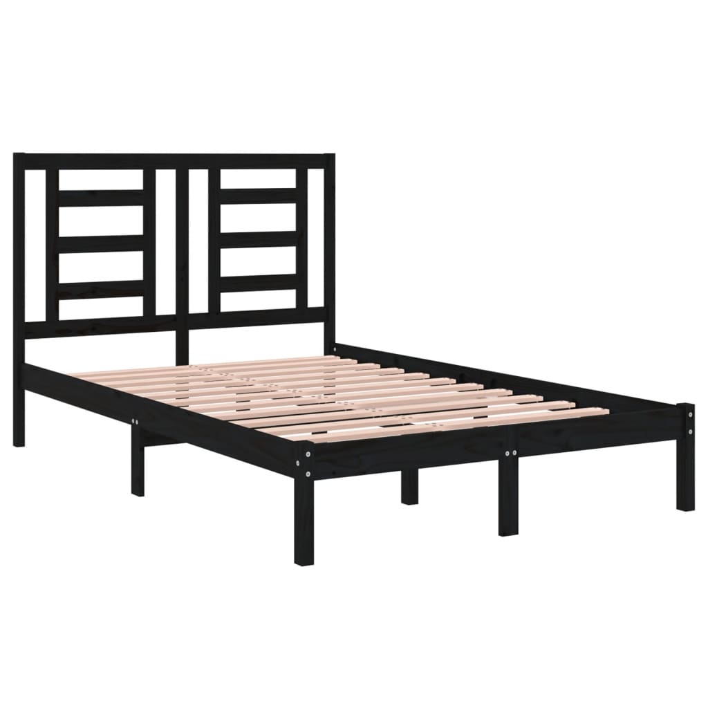 vidaXL Cadru de pat, negru, 120x200 cm, lemn masiv de pin