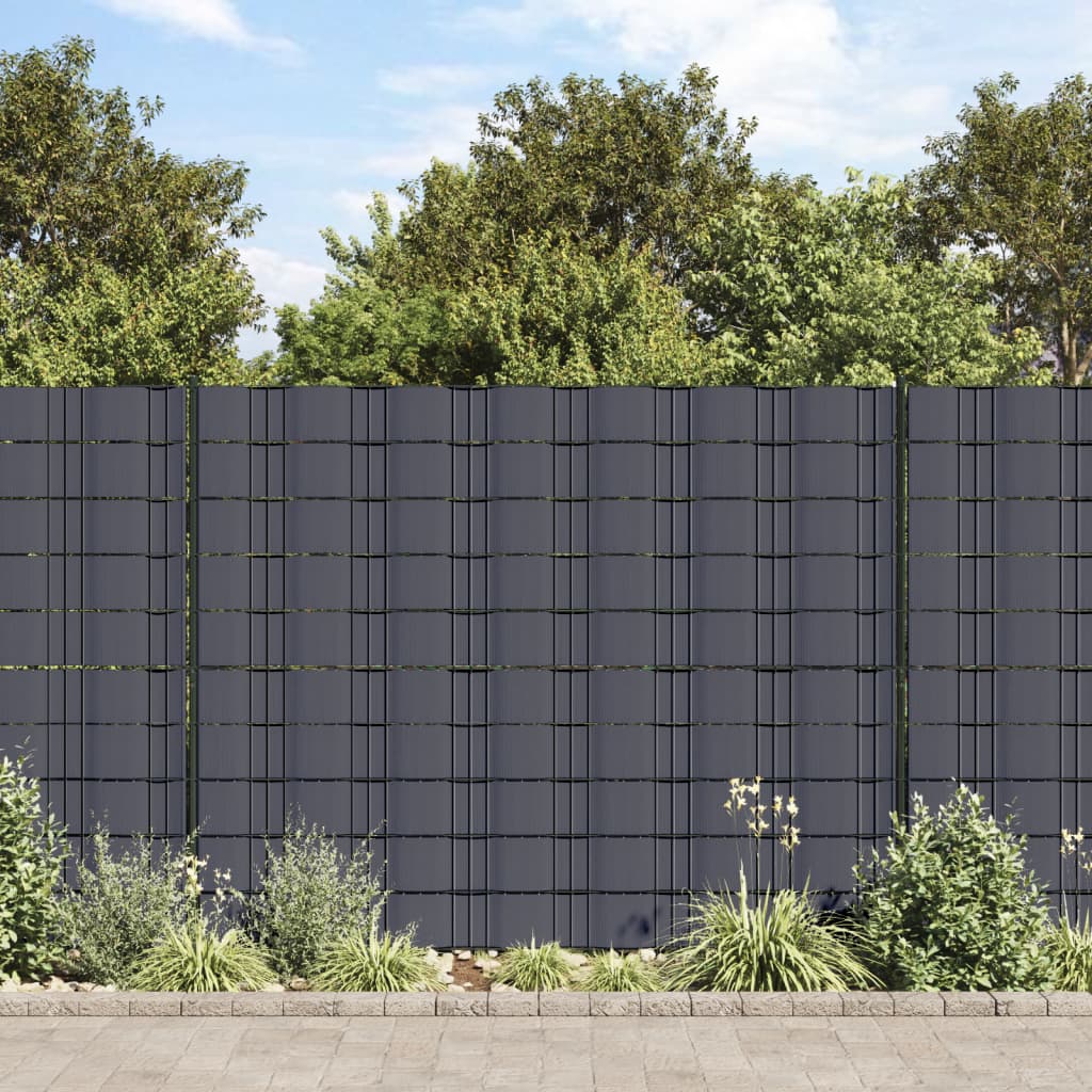 vidaXL Panou de intimitate grădină, gri închis, 70 x 0,19 m, PVC