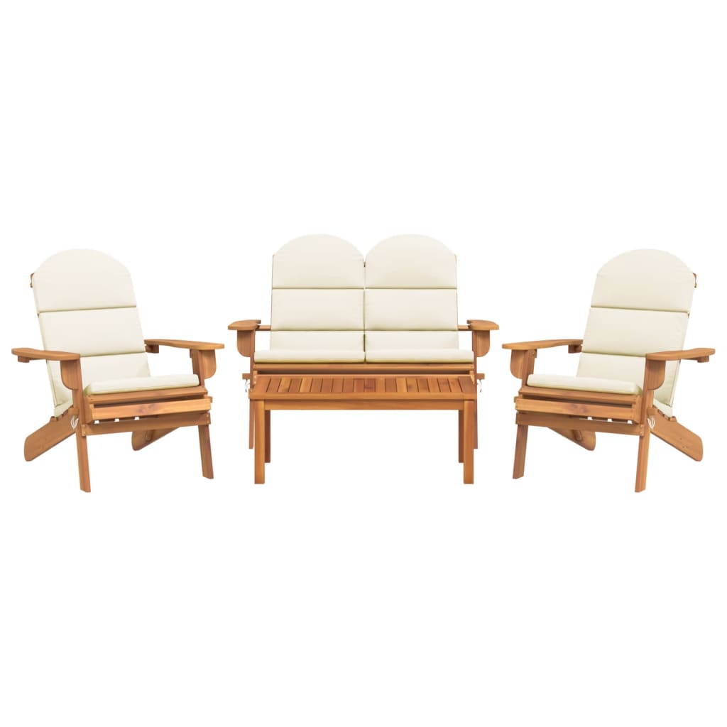 vidaXL Set mobilier de grădină Adirondack, 4 piese, lemn masiv acacia