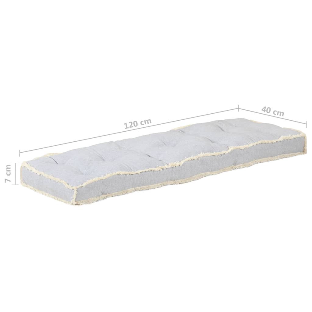 vidaXL Pernă pentru canapea din paleți, gri, 120 x 40 x 7 cm