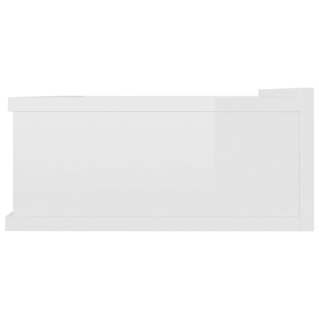 vidaXL Noptieră suspendată, alb extralucios, 40x30x15 cm, PAL