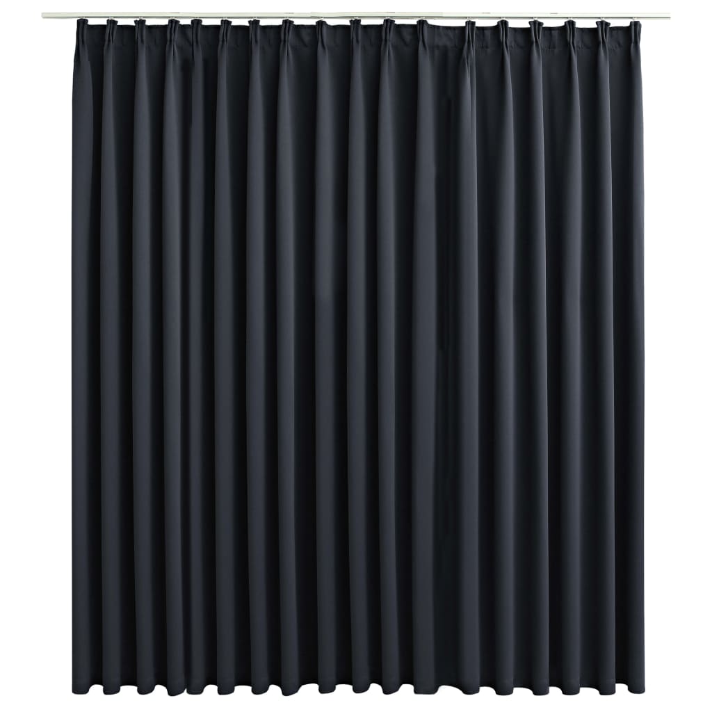 vidaXL Draperie opacă, negru, 290 x 245 cm, cu cârlige