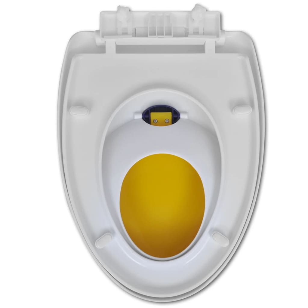 Capac WC cu închidere silențioasă, alb & galben, adulți/copii