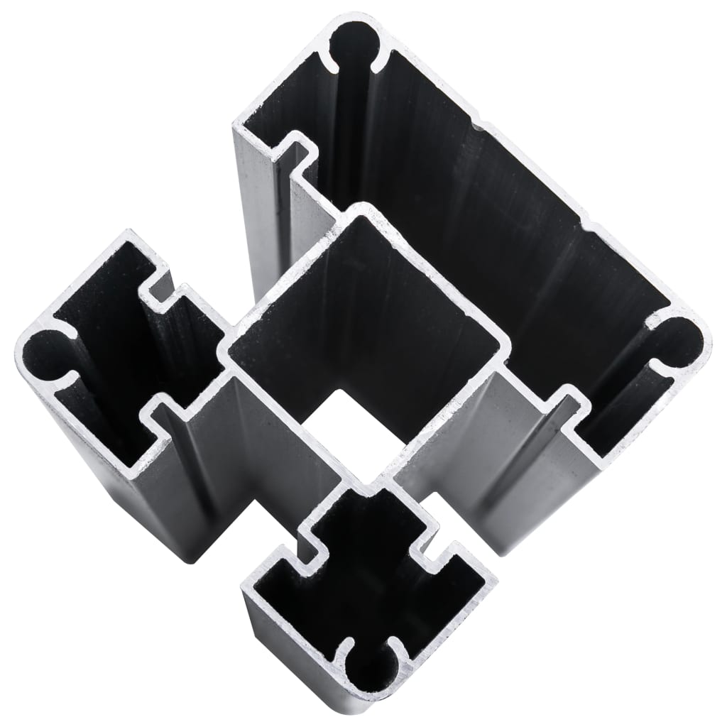 vidaXL Set de panouri de gard, negru, 1737x186 cm, WPC