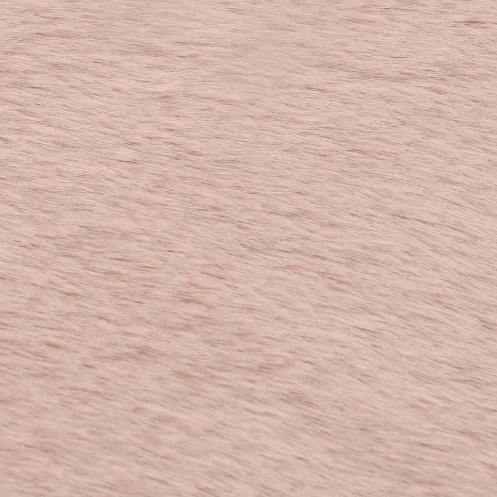 vidaXL Covor, roz învechit, 80 x 150 cm, blană ecologică de iepure