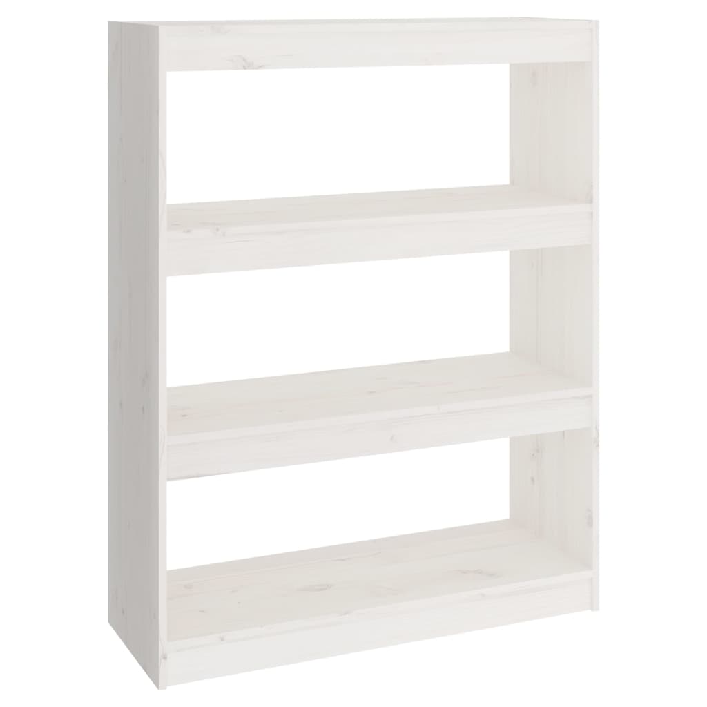 vidaXL Bibliotecă/Separator cameră alb, 80x30x103,5 cm, lemn masiv pin