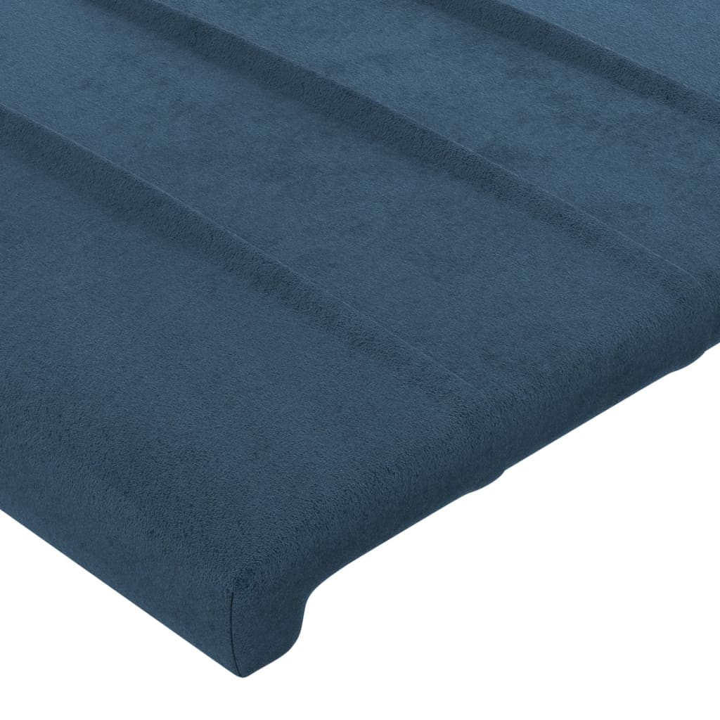vidaXL Tăblie de pat cu LED, albastru închis, 183x16x78/88 cm, catifea