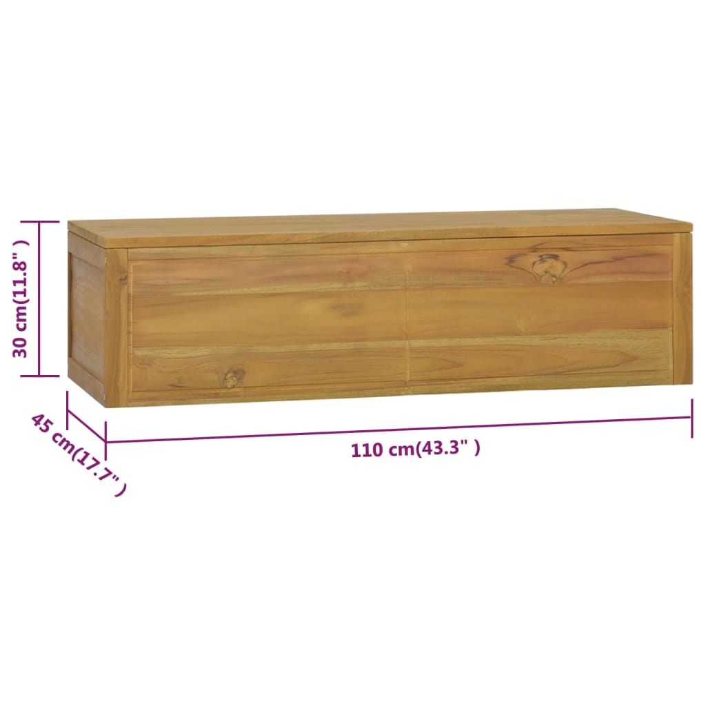 vidaXL Dulap de baie montat pe perete 110x45x30 cm lemn masiv de tec