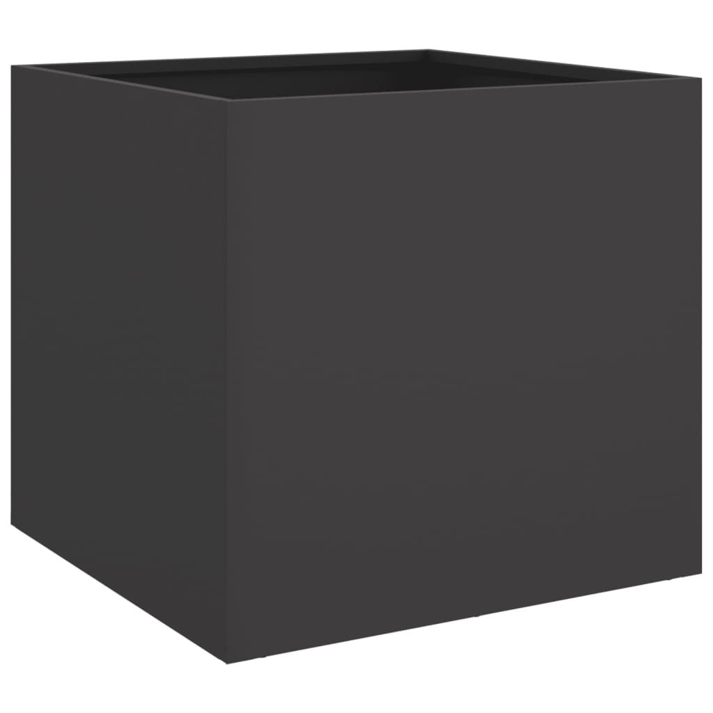 vidaXL Jardinieră, negru, 42x40x39 cm, oțel laminat la rece