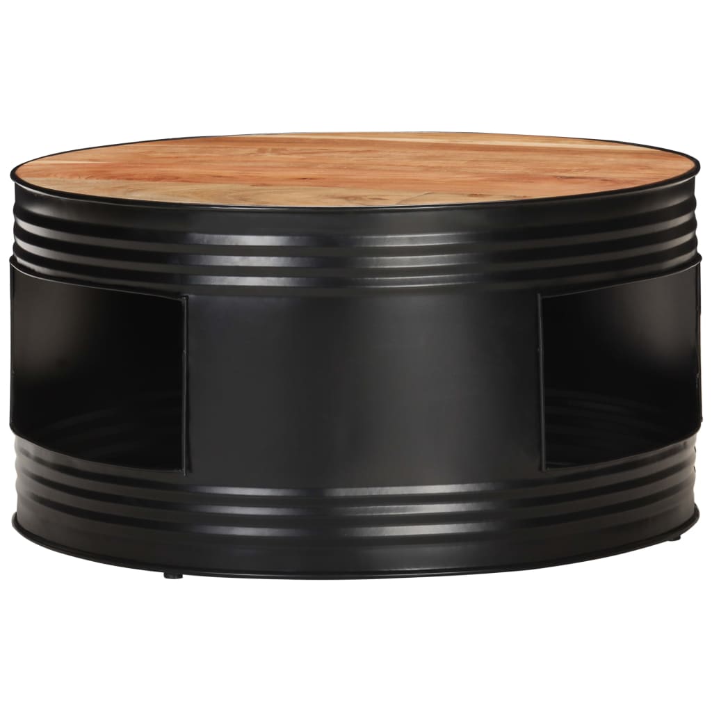 vidaXL Măsuță de cafea, negru, 68 x 68 x 36 cm, lemn masiv de acacia