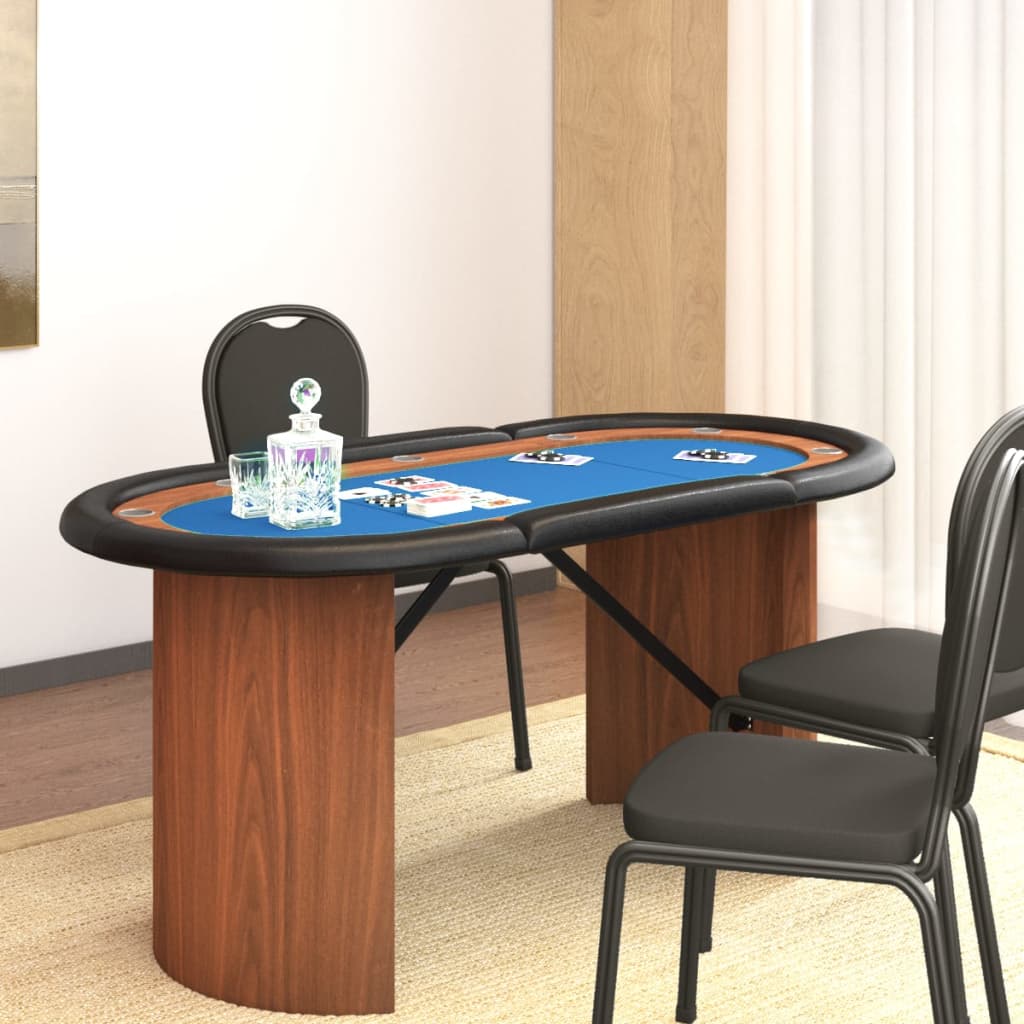 vidaXL Masă de poker, 10 jucători, albastru, 160x80x75 cm