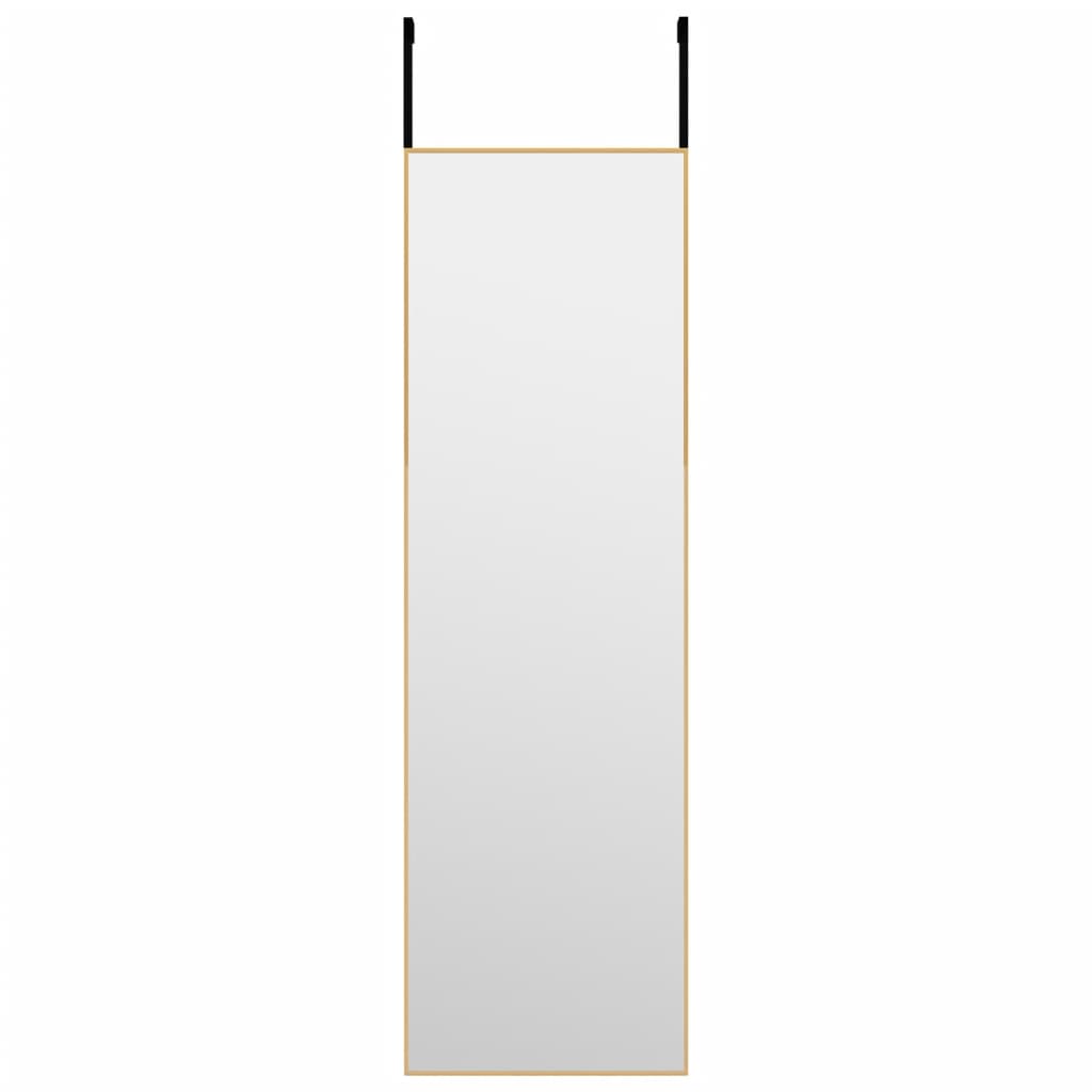 vidaXL Oglindă pentru ușă, auriu, 30x100 cm, sticlă și aluminiu