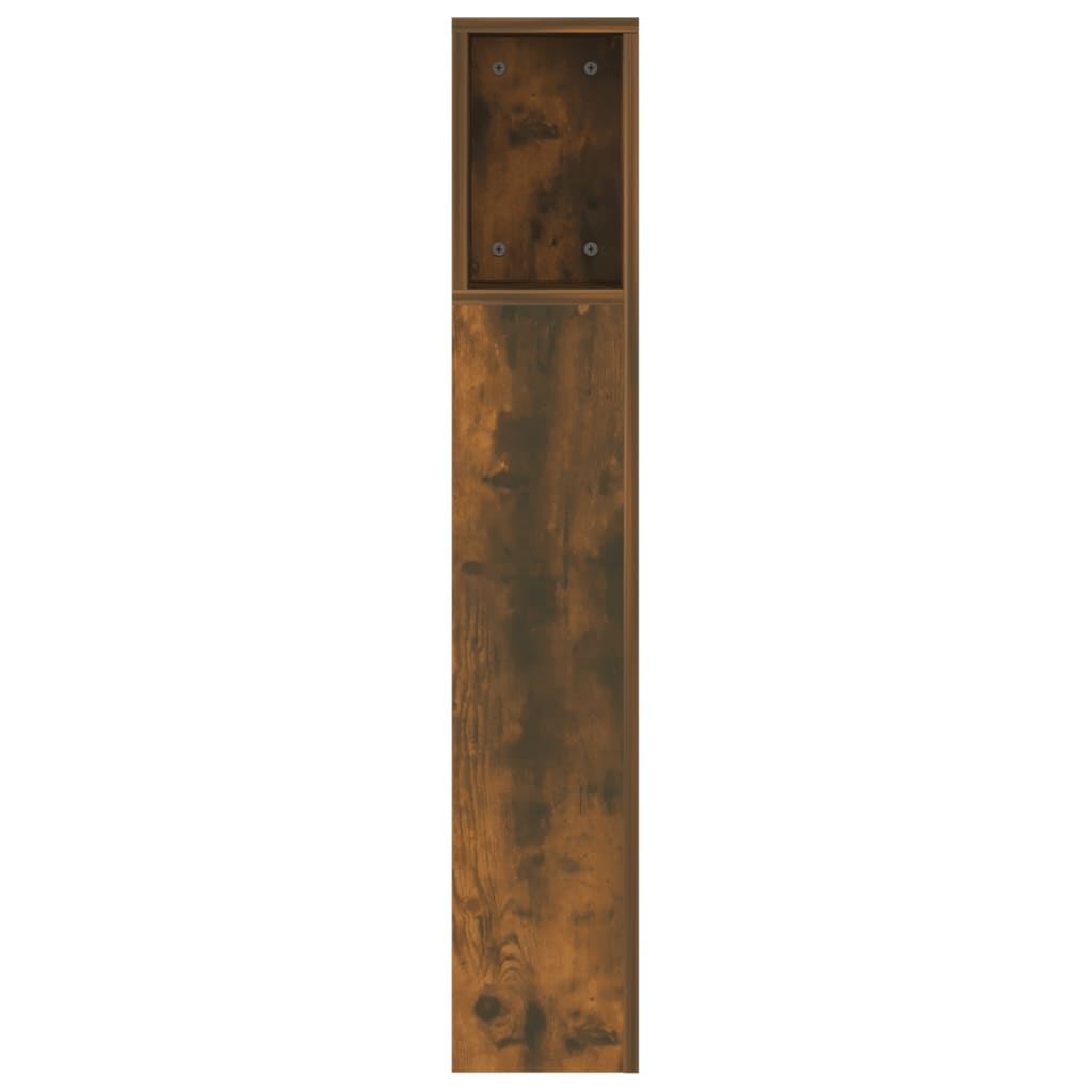 vidaXL Tăblie de pat cu dulap, stejar afumat, 160x18,5x104,5 cm