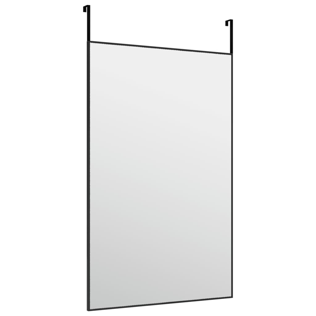 vidaXL Oglindă pentru ușă, negru, 50x80 cm, sticlă și aluminiu