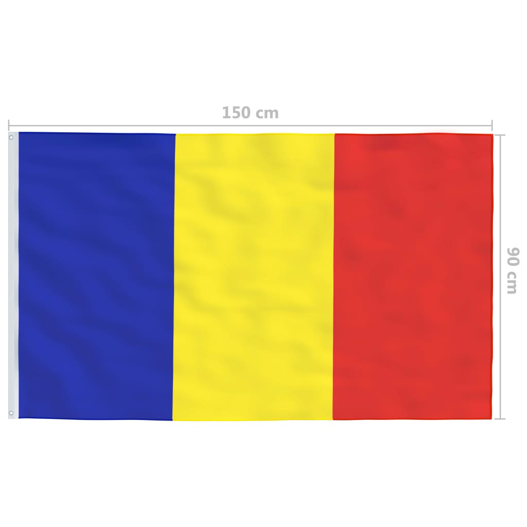 vidaXL Drapel România și stâlp din aluminiu, 6,2 m