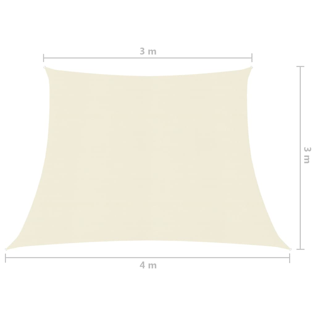 vidaXL Pânză parasolar, crem, 3/4x3 m, HDPE, 160 g/m²