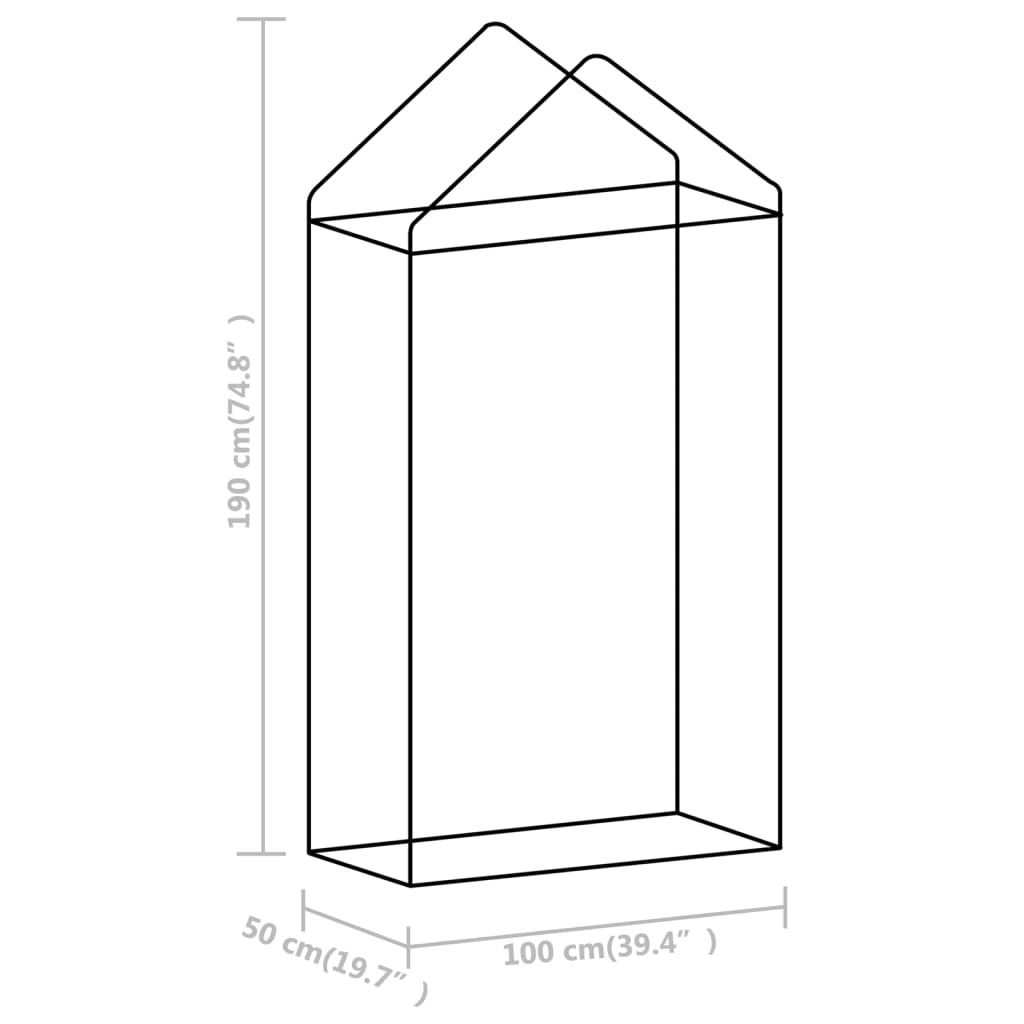 vidaXL Seră cu cadru din oțel, 0,5 m², 1 x 0,5 x 1,9 cm