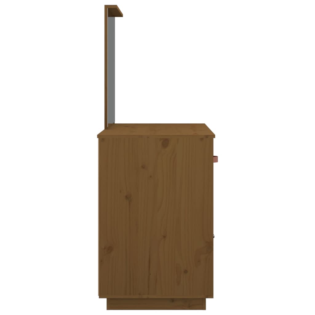 vidaXL Măsuță de toaletă, maro miere, 95x50x134 cm, lemn masiv de pin