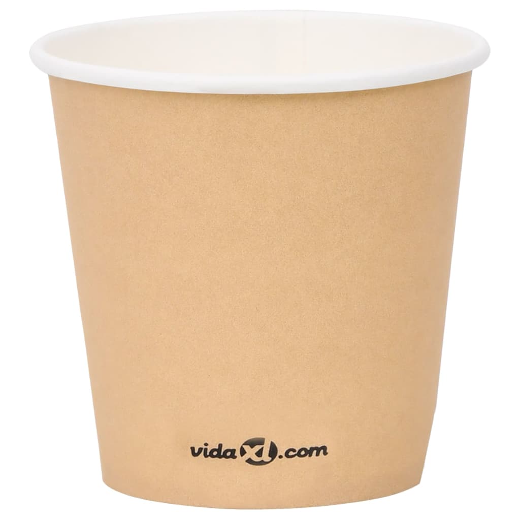 vidaXL Pahare de cafea de hârtie, 500 buc., maro, 120 ml