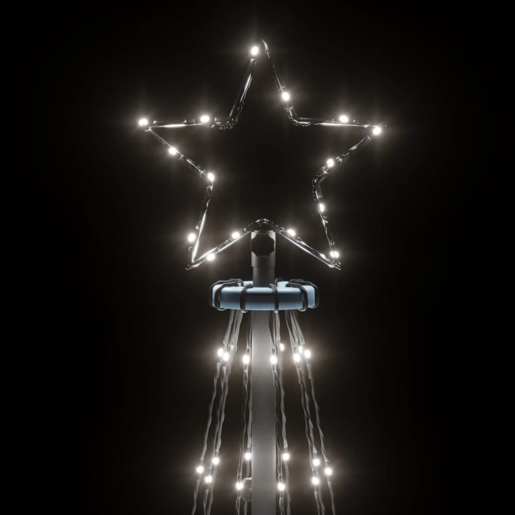 vidaXL Brad de Crăciun cu țăruș, 732 LED-uri, alb rece, 500 cm