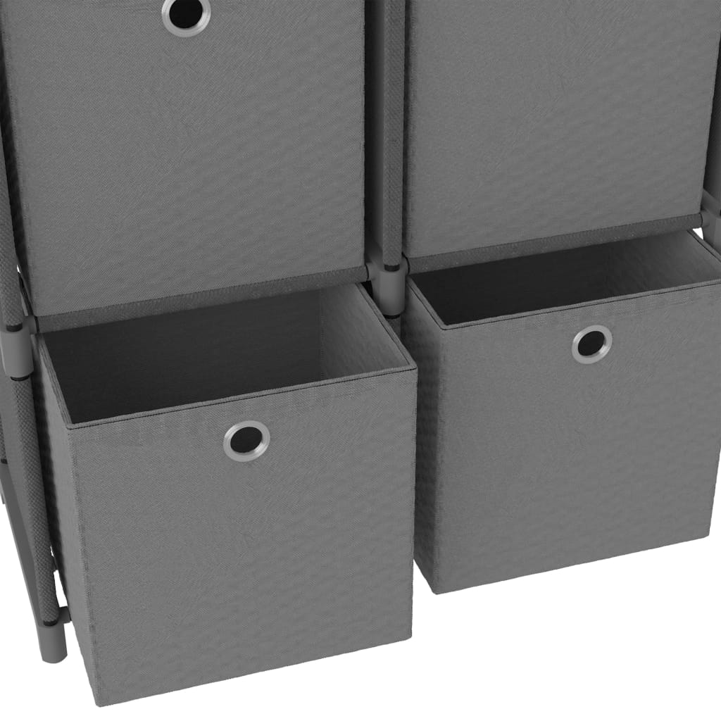 vidaXL Raft 5 cuburi cu cutii, gri, 103x30x72,5 cm, material textil