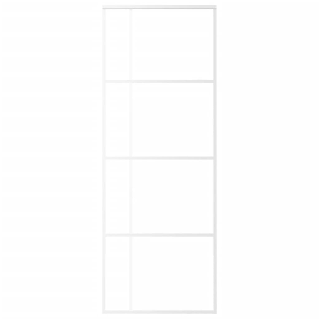vidaXL Ușă glisantă, alb, 76x205 cm, sticlă ESG și aluminiu