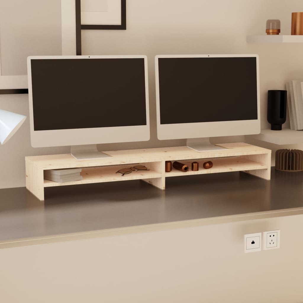 vidaXL Stand pentru monitor, 100x24x13 cm, lemn masiv de pin