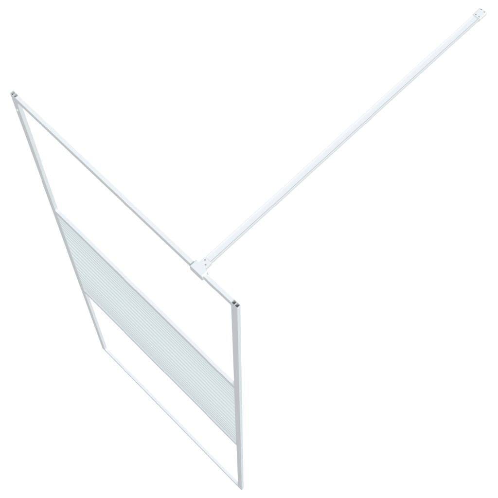 vidaXL Perete de duș walk-in, alb, 80x195 cm, sticlă ESG transparentă