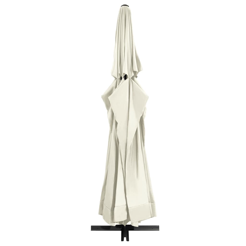 vidaXL Umbrelă de soare cu stâlp aluminiu, alb nisipiu, 600 cm