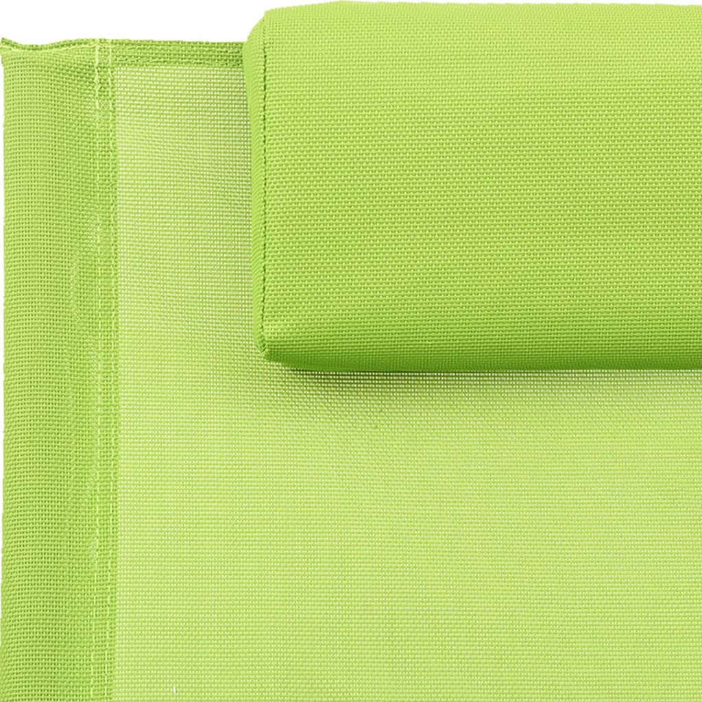 vidaXL Șezlong cu pernă, verde, oțel și textilenă