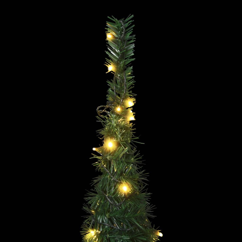 vidaXL Brad șnur de Crăciun artificial pop-up, LED, verde, 180 cm