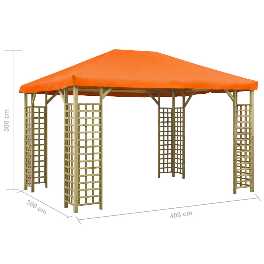 vidaXL Pavilion, portocaliu, 4 x 3 m (310033+47716)