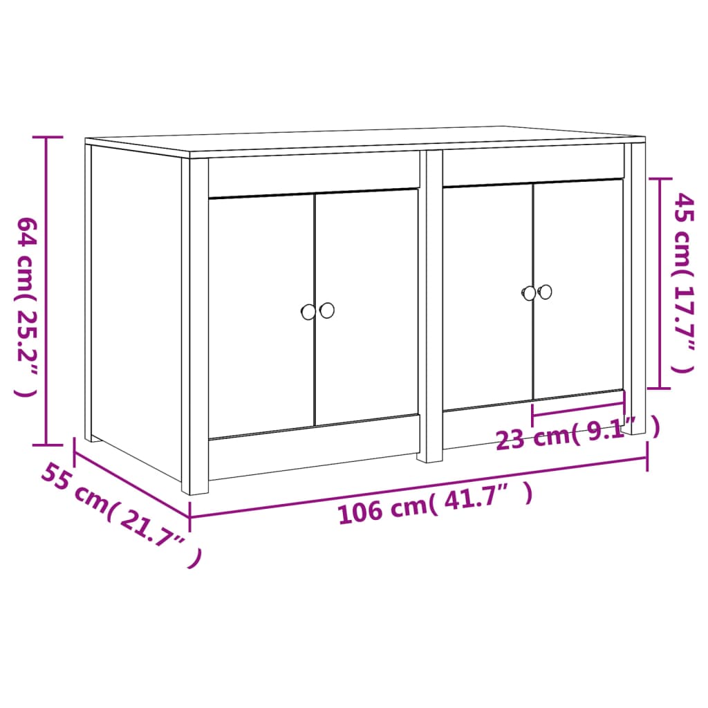 vidaXL Dulap bucătărie de exterior, 106x55x64 cm, lemn masiv douglas