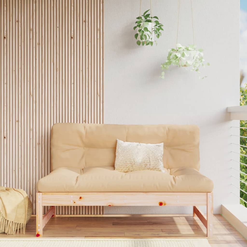 vidaXL Canapea de mijloc de grădină, 120x80 cm, lemn masiv pin