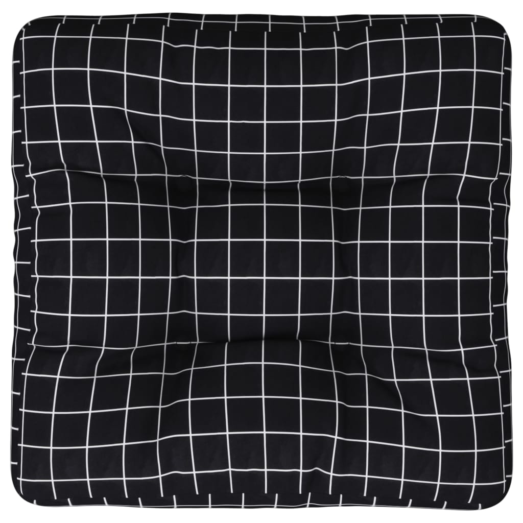 vidaXL Pernă de paleți, negru, carouri, 50x50x12 cm, textil