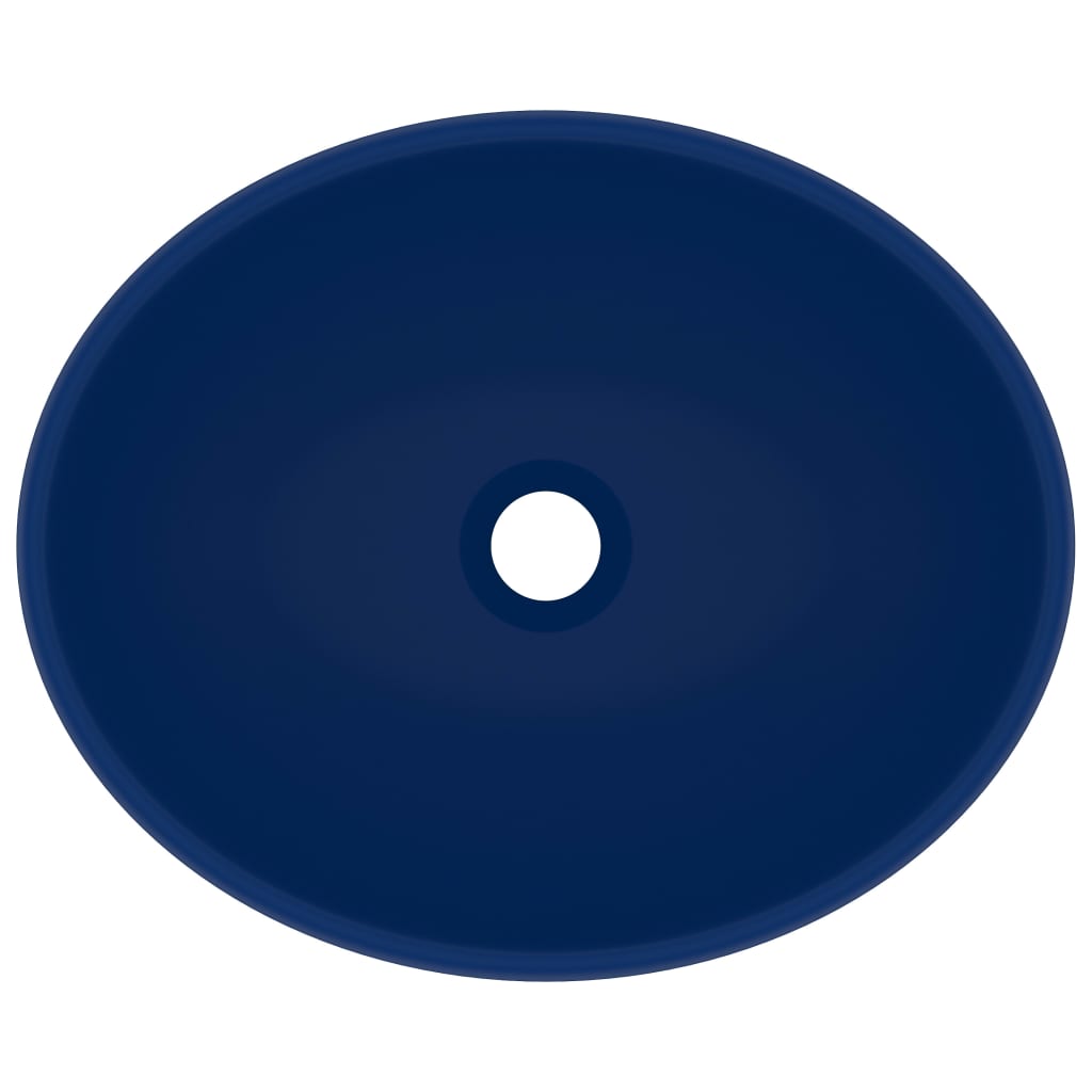 vidaXL Chiuvetă de lux, albastru mat, 40x33 cm, ceramică, formă ovală