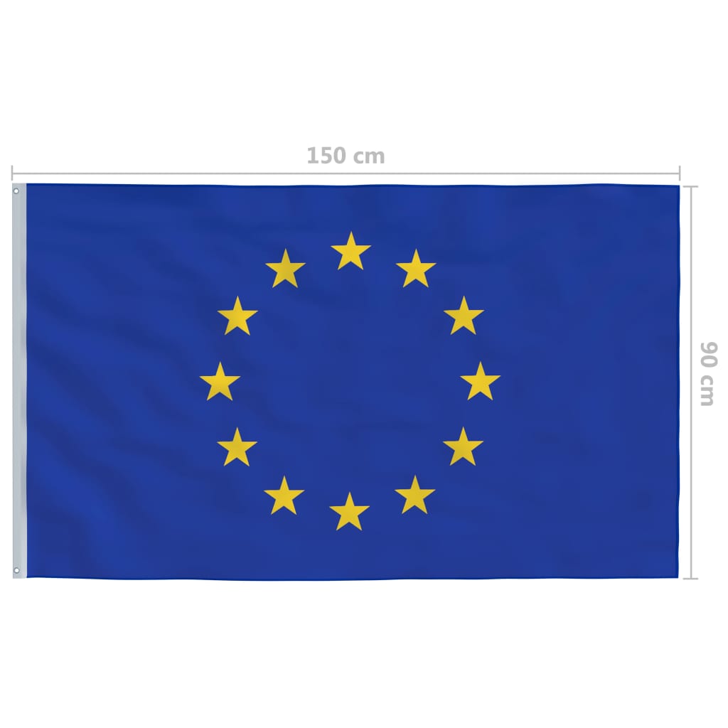 vidaXL Steag Europa și stâlp din aluminiu, 6,2 m