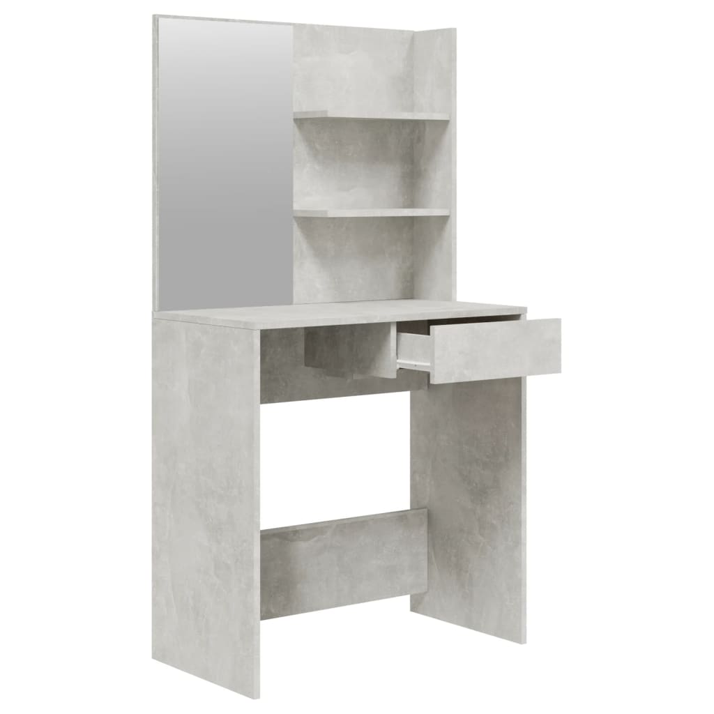 vidaXL Set măsuță de toaletă, gri beton, 74,5x40x141 cm