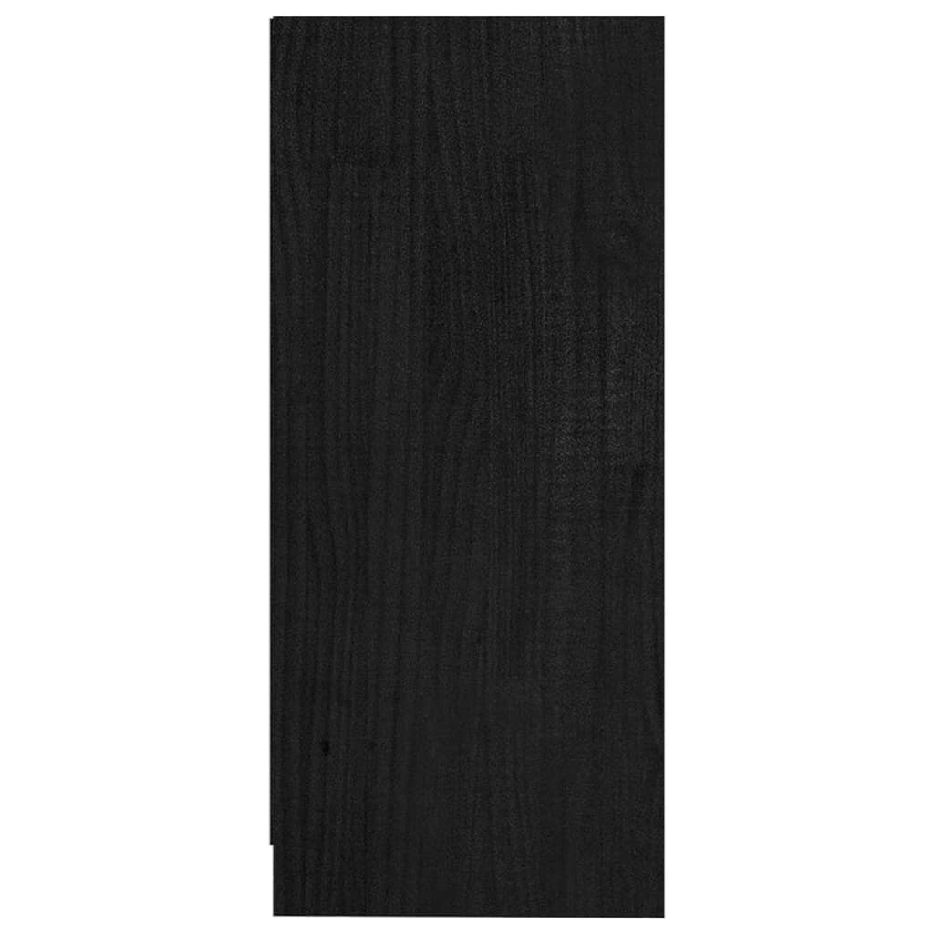 vidaXL Dulap lateral, negru, 35,5x33,5x76 cm, lemn masiv de pin