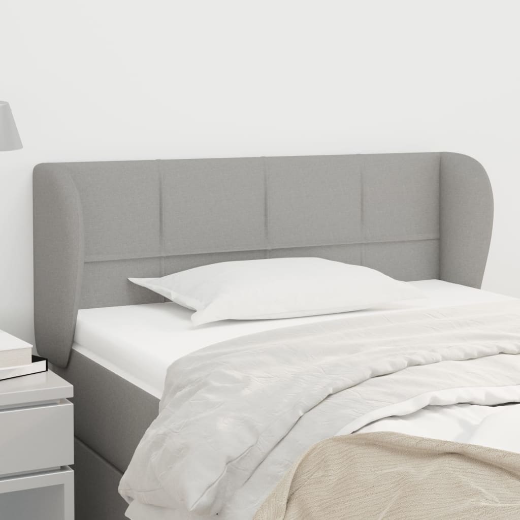 vidaXL Tăblie de pat cu aripioare gri deschis 83x23x78/88 cm textil