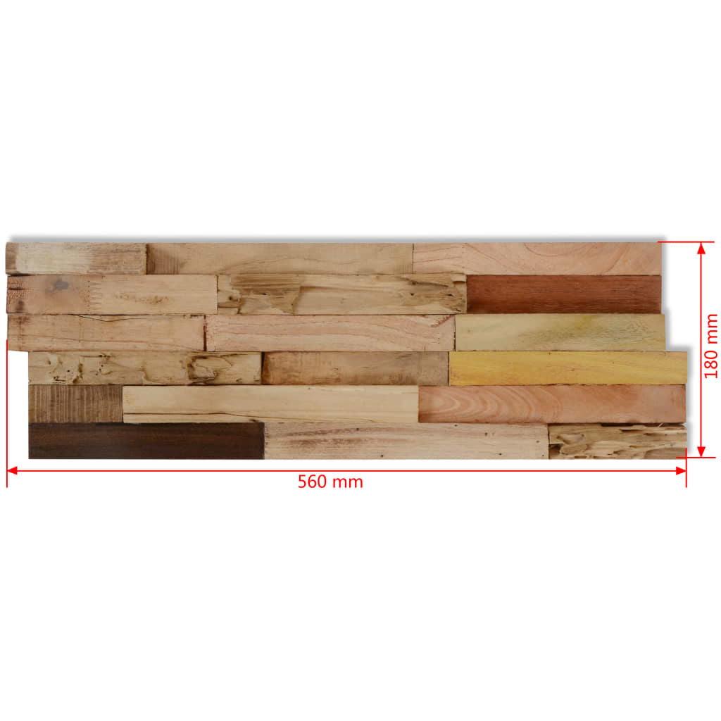 vidaXL Panouri placare pereți, 20 buc., lemn de tec reciclat, 2 m²