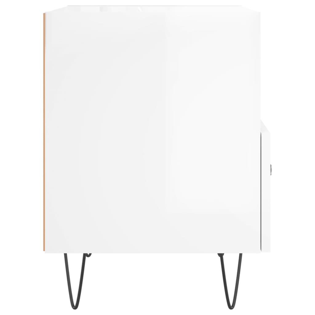 vidaXL Noptieră, alb extralucios, 40x35x47,5 cm, lemn compozit