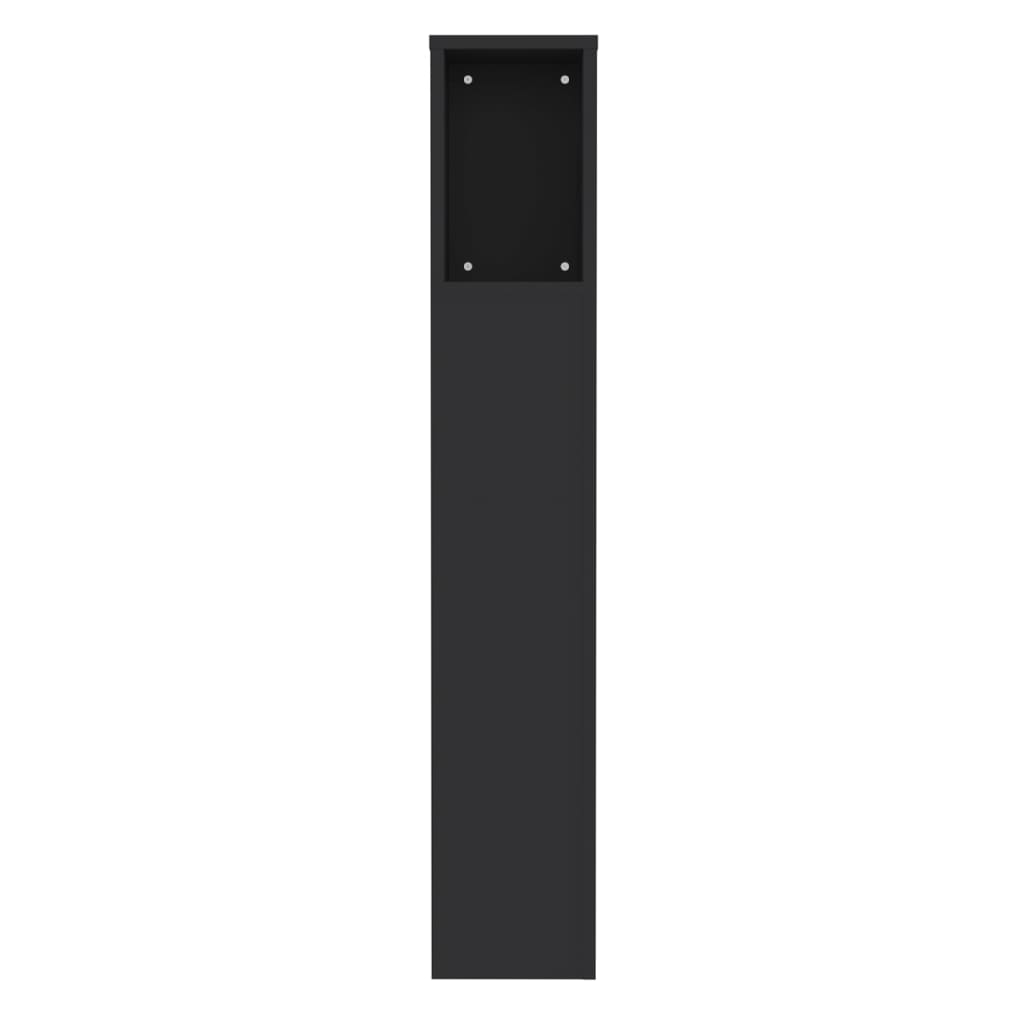 vidaXL Tăblie de pat cu dulap, negru, 100x18,5x104,5 cm
