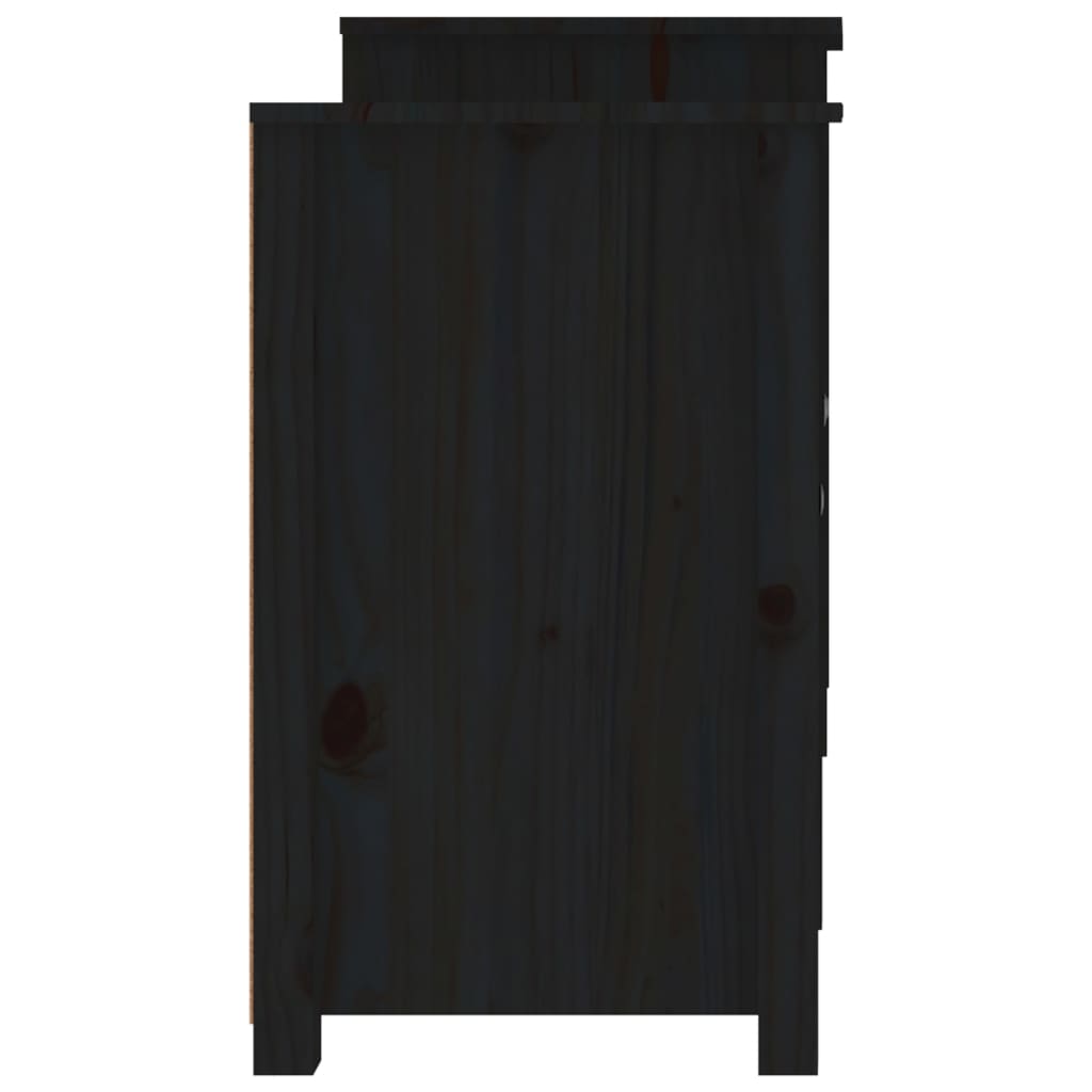 vidaXL Servantă, negru, 164x37x68 cm, lemn masiv de pin