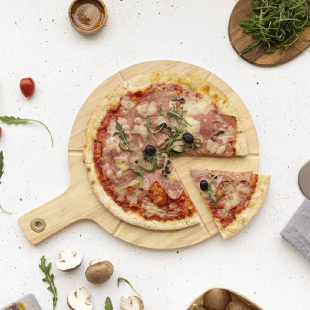Livoo Set tocător pentru pizza, 30 cm, lemn