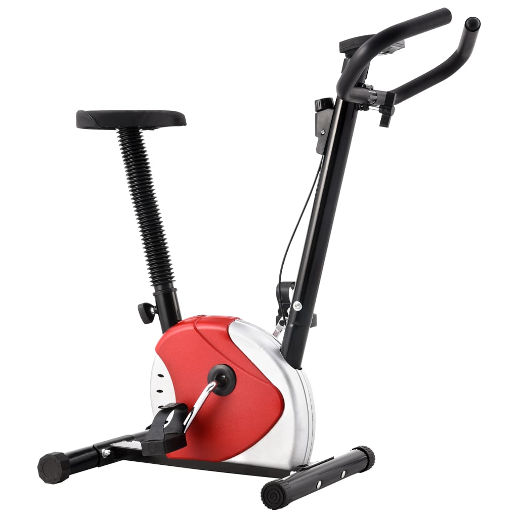 vidaXL Bicicletă de fitness cu centură de rezistență, roșu