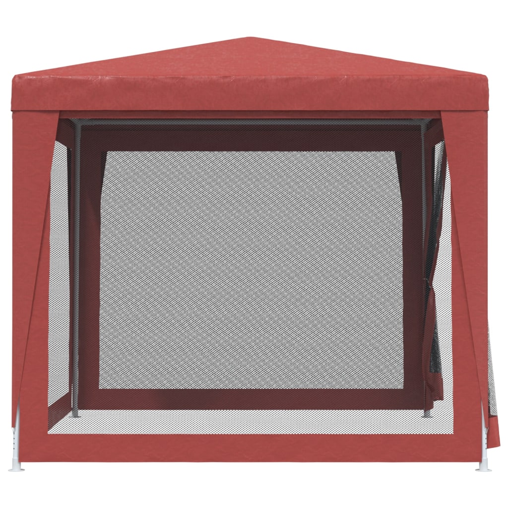 vidaXL Cort de petrecere cu 4 pereți din plasă, roșu, 2,5x2,5 m, HDPE