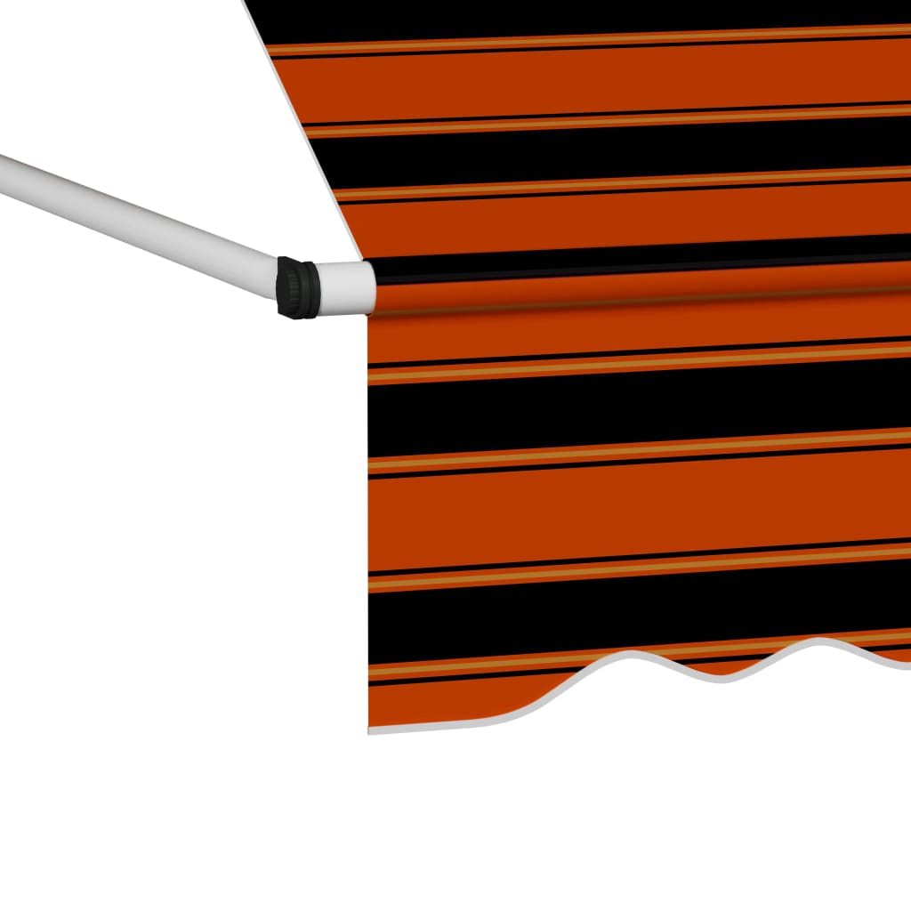 vidaXL Copertină retractabilă manual, portocaliu și maro, 100 cm