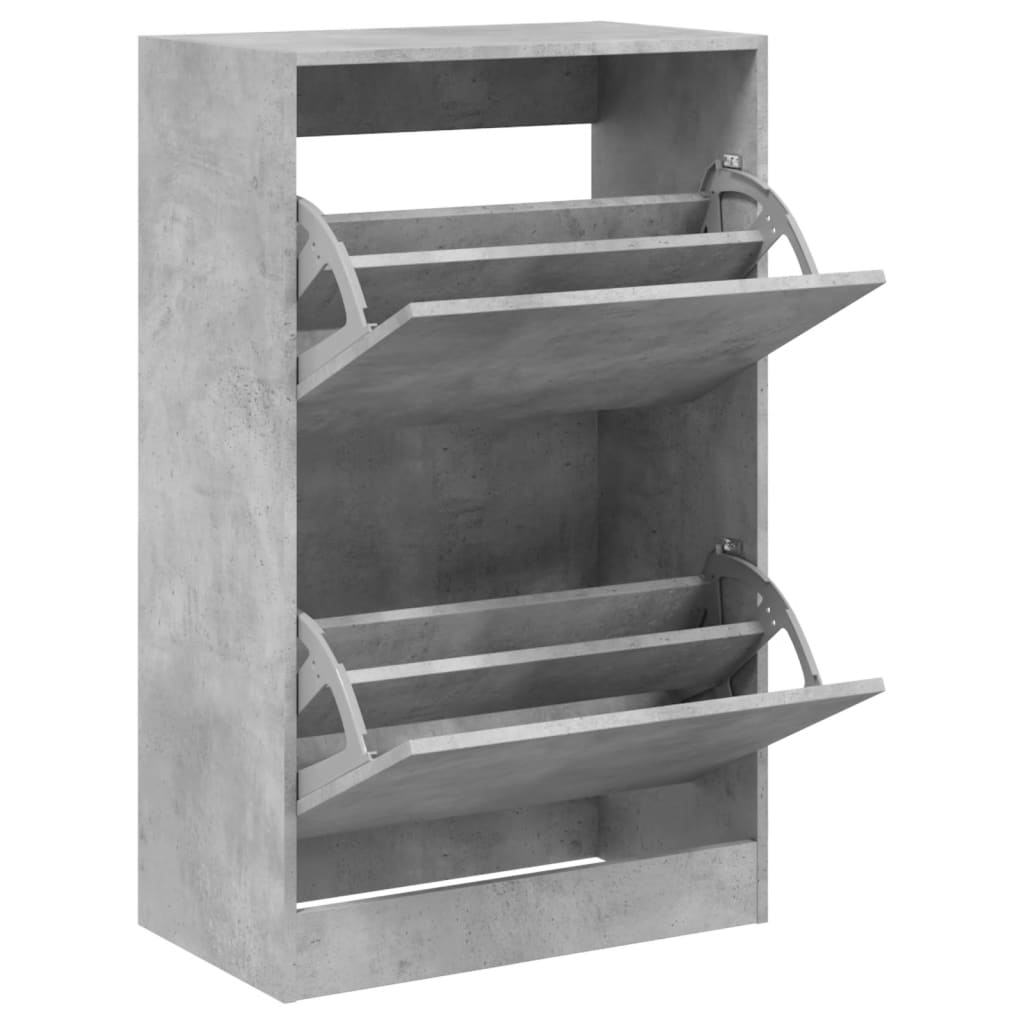vidaXL Pantofar, gri beton, 60x34x96,5 cm, lemn compozit